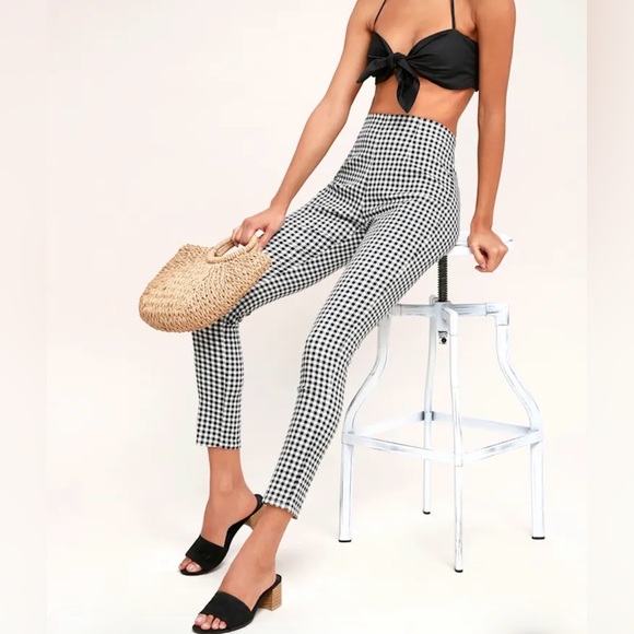 Lulus Pants - Lulu’s Black and White Checkered Women's Pants